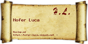Hofer Luca névjegykártya
